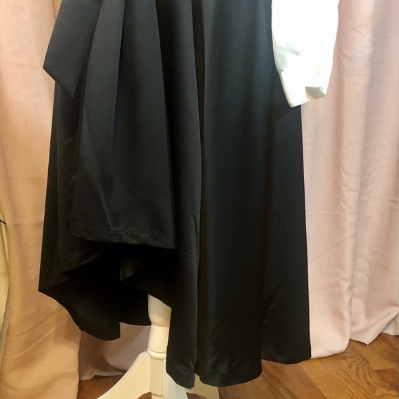 NWT - Elle - Black High-Low Satin-Feel - MIDI Skirt - Size Large - Picture 5 of 10